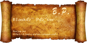 Blaskó Péter névjegykártya