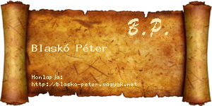 Blaskó Péter névjegykártya